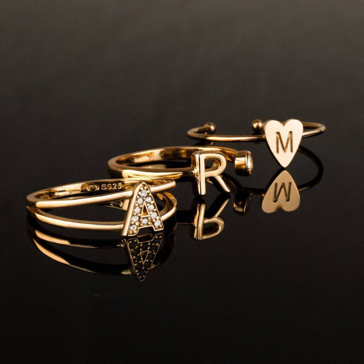 "Golden Initials" Ring - Milas Jewels Shop