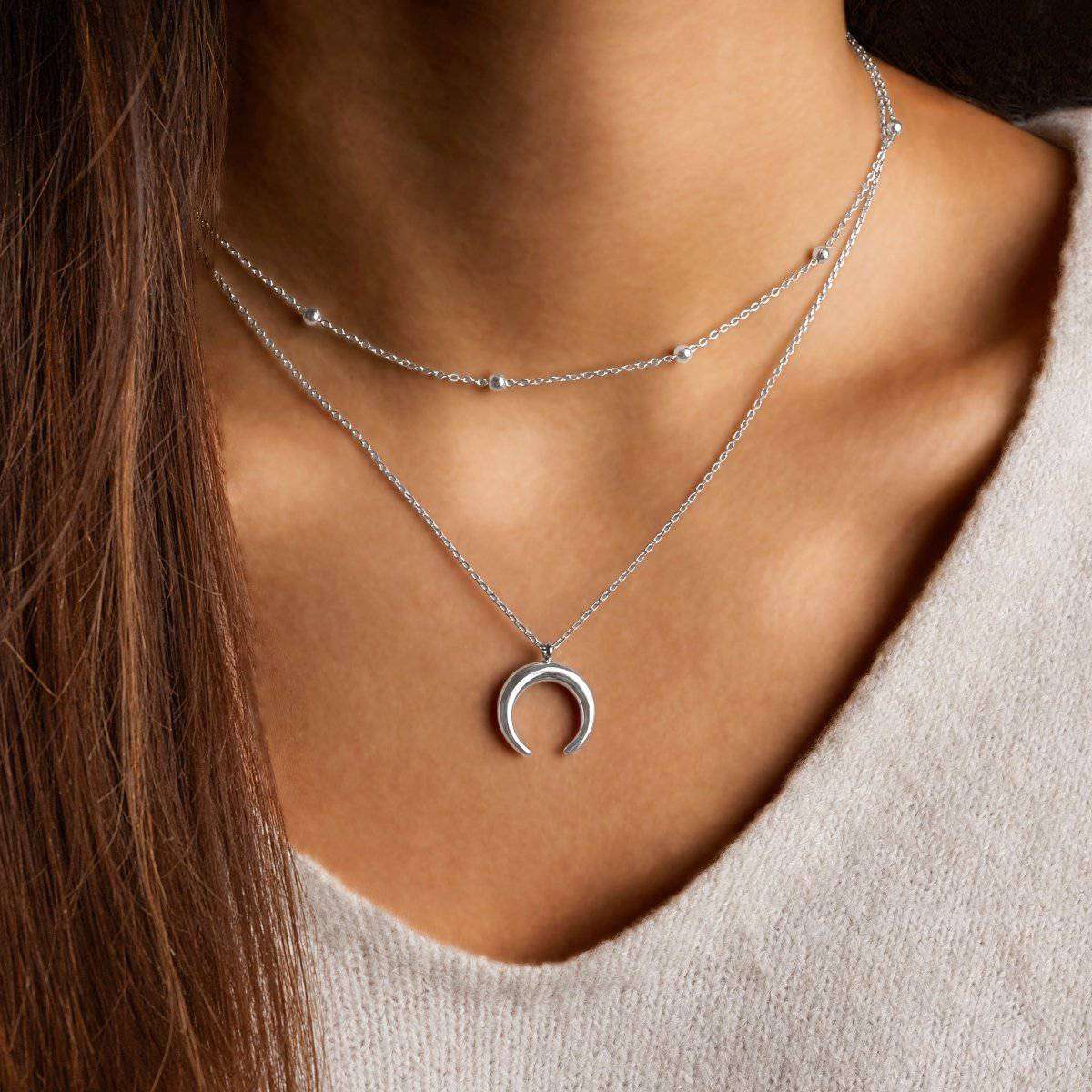 "Half Moon Balls" Necklace - Milas Jewels Shop