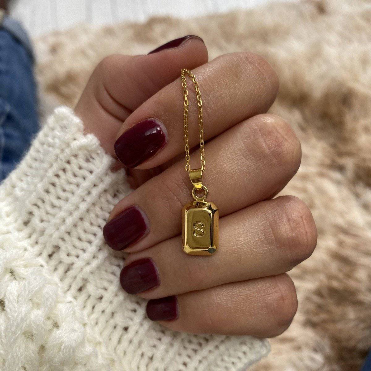 "Ingot Initials" Necklace - Milas Jewels Shop