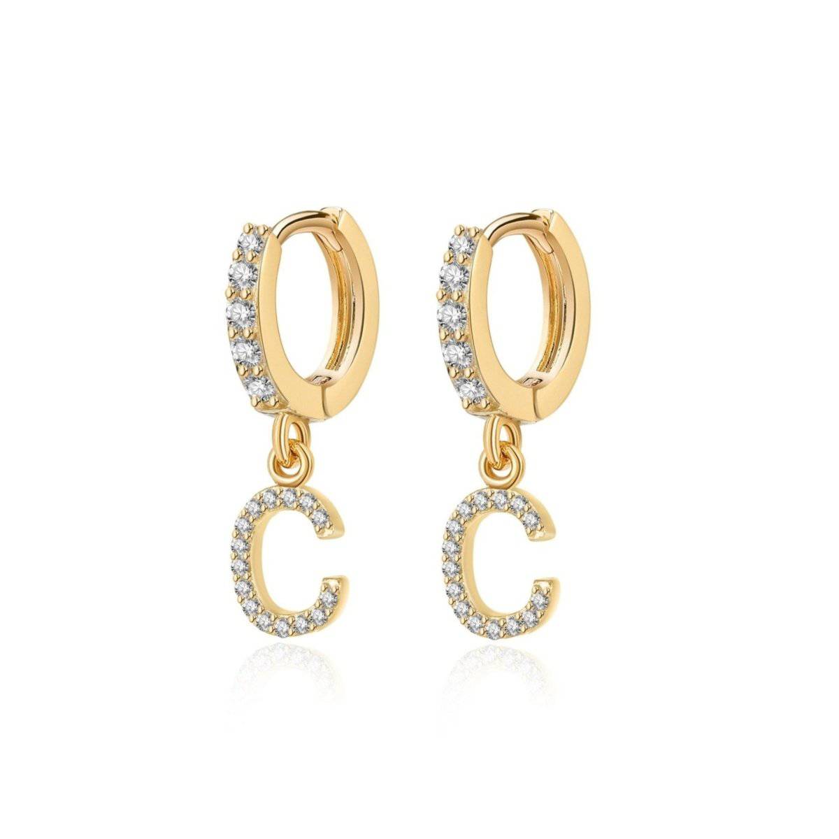 "Initial Hoops" Earrings - Milas Jewels Shop