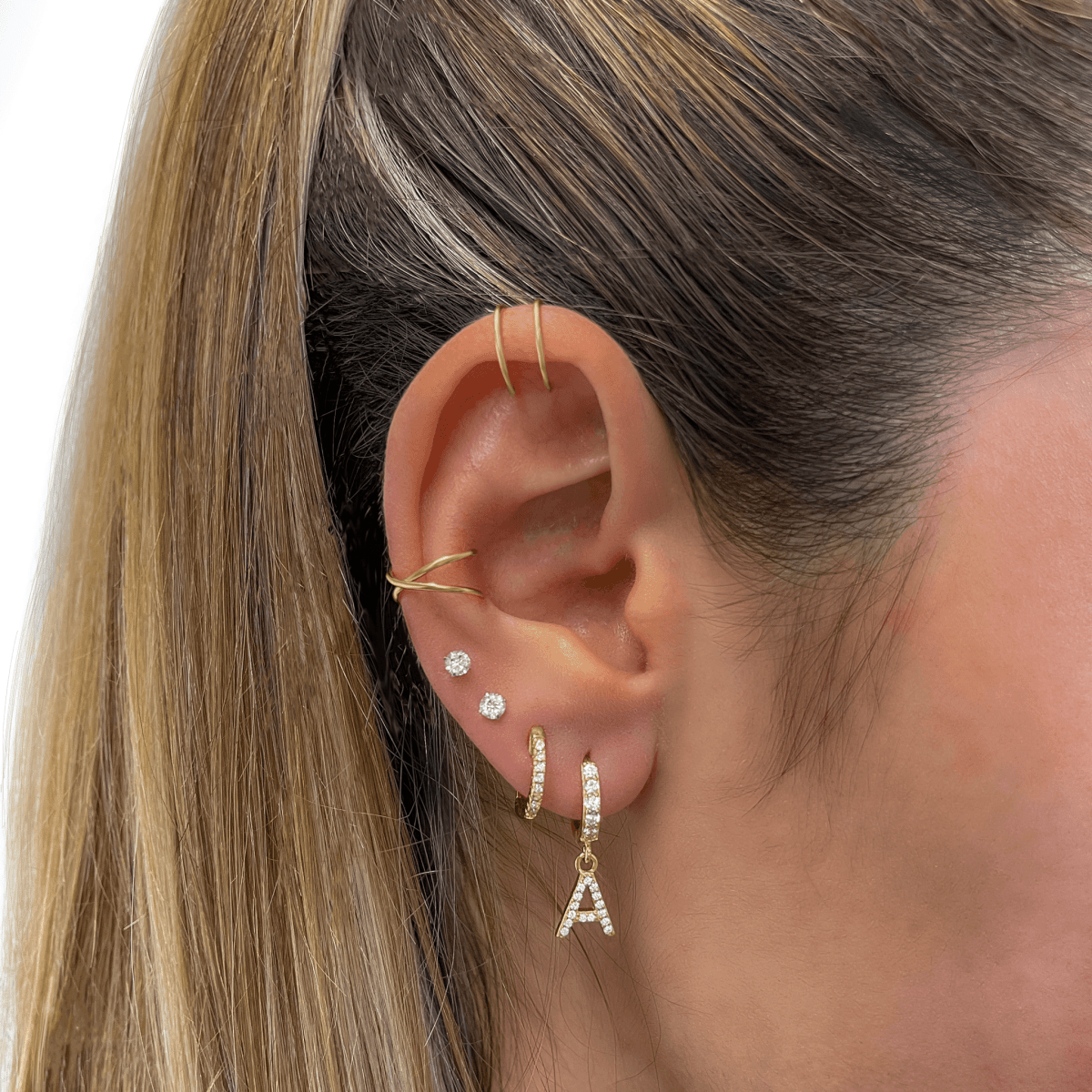 "Initial Hoops" Earrings - Milas Jewels Shop
