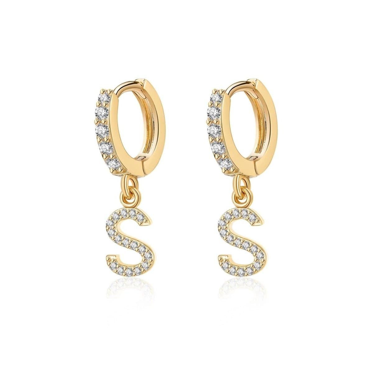 "Initial Hoops" Earrings - Milas Jewels Shop