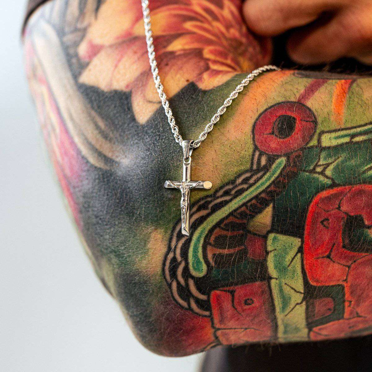 Jesus Christ Cross BRAVE Men's Necklace