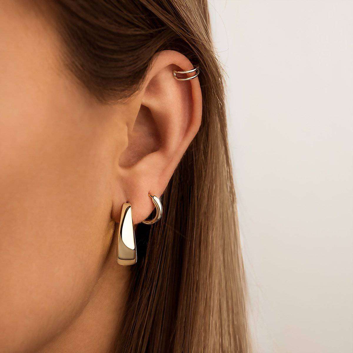 Oval Hoop Ring Earrings