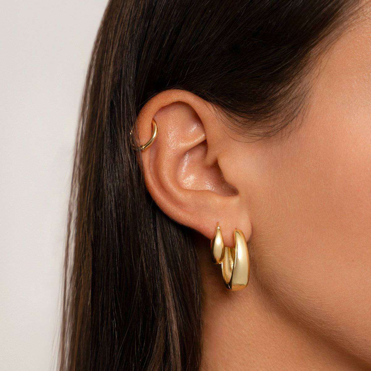 "Oval Hoop Ring" Earrings - Milas Jewels Shop