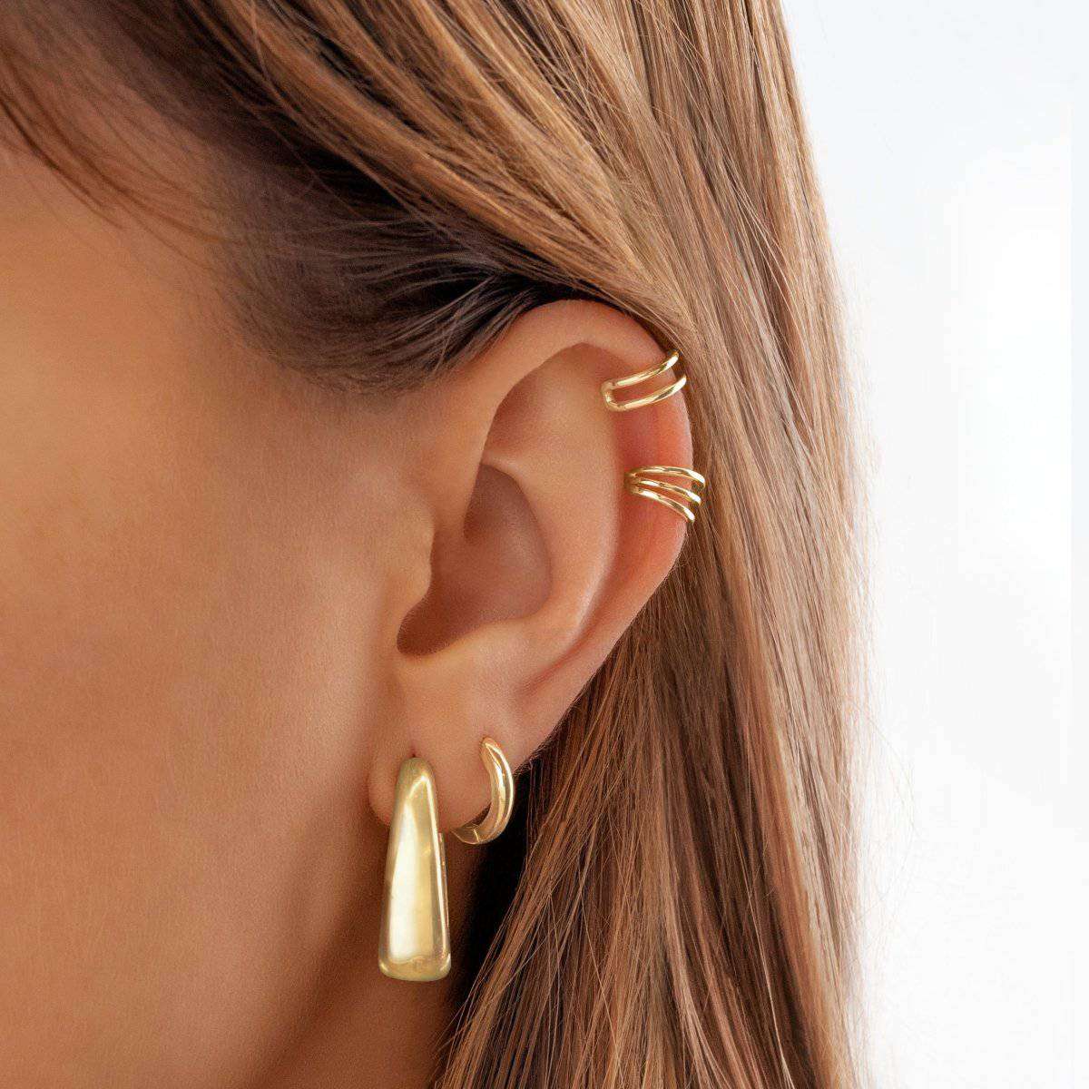 Oval Hoop Ring Earrings