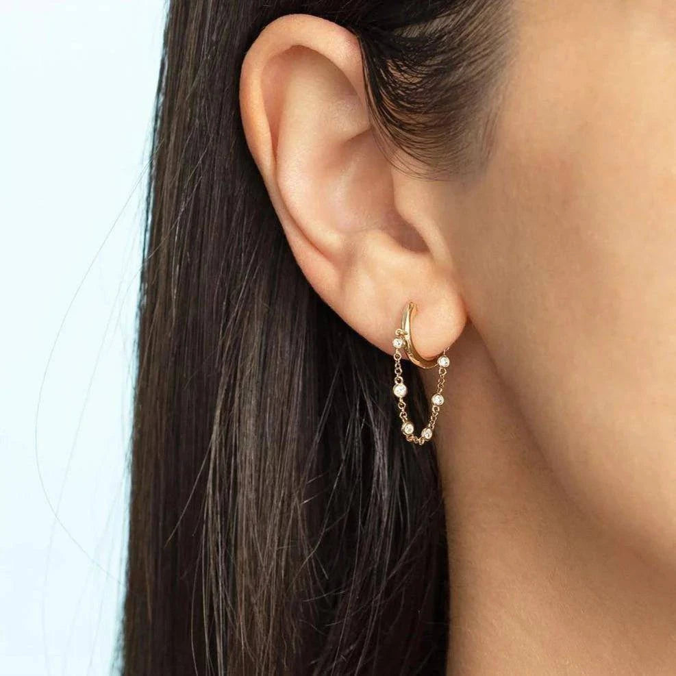 "Ring and Chain" Earrings - Milas Jewels Shop