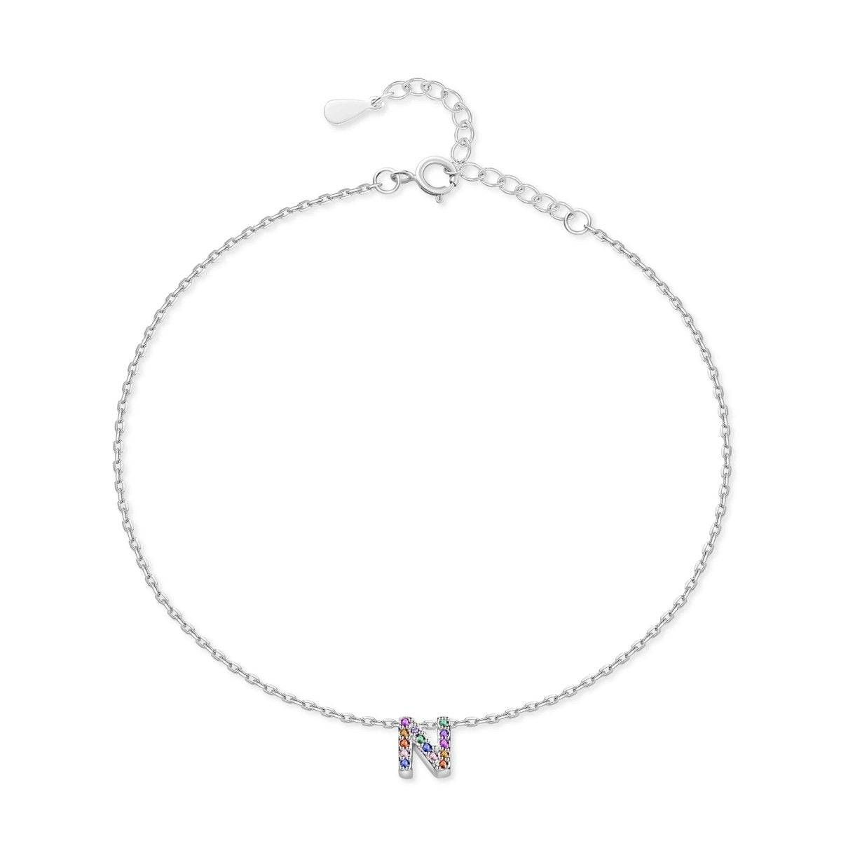 "Silver Initial" Anklet - Milas Jewels Shop