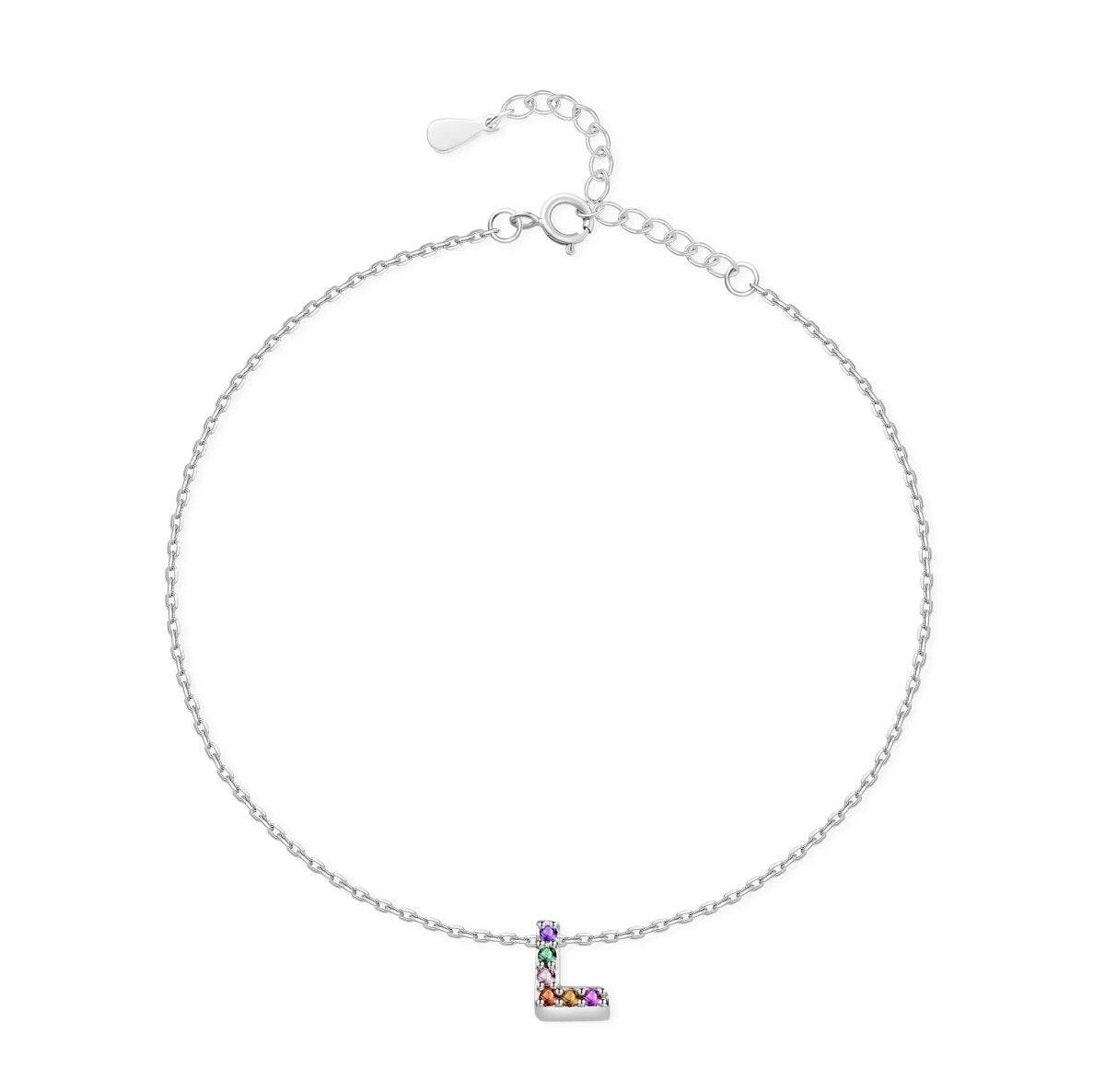 "Silver Initial" Anklet - Milas Jewels Shop