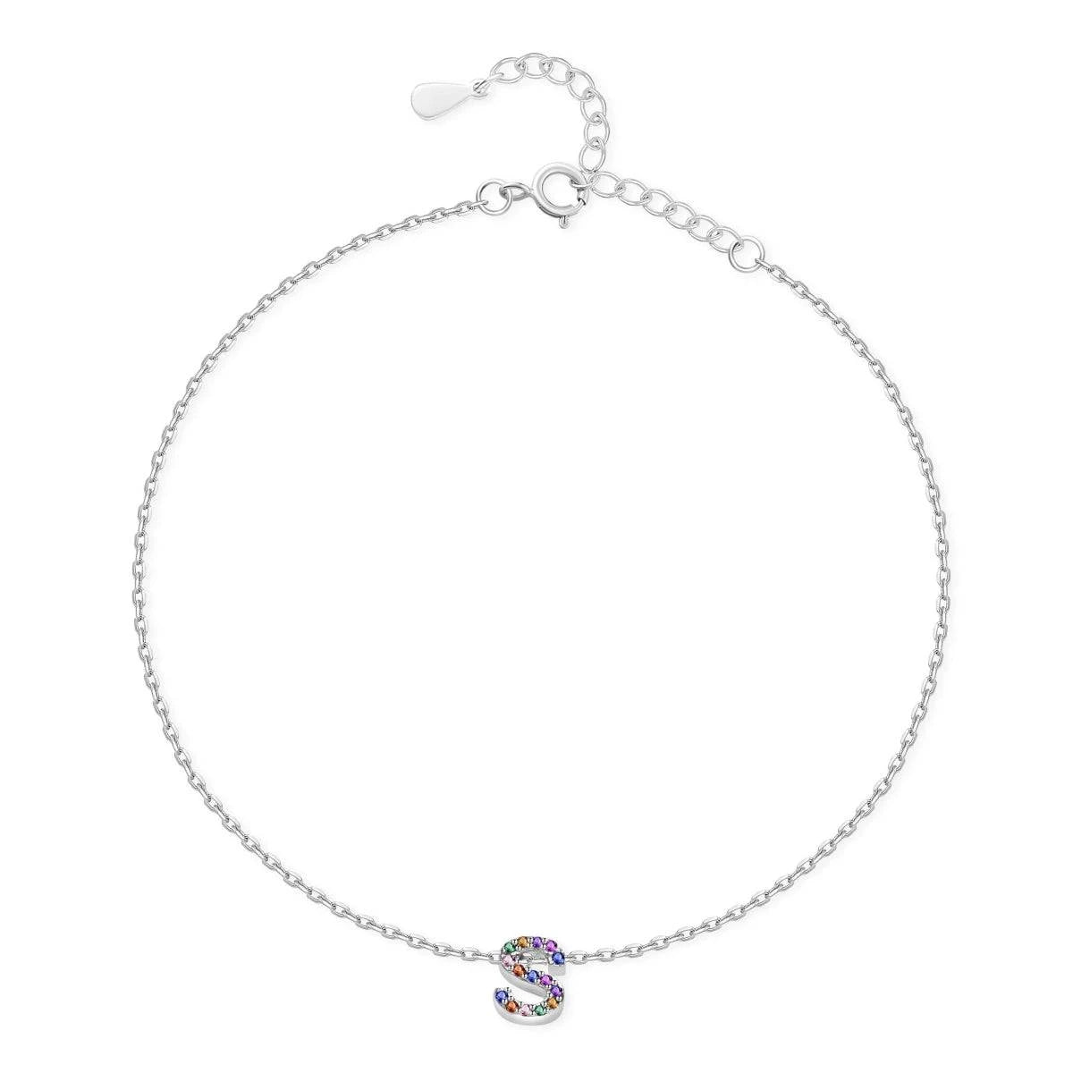 "Silver Initial" Anklet - Milas Jewels Shop