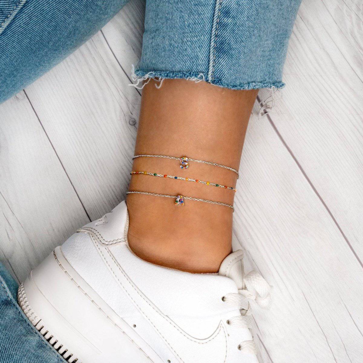 "Silver Initial" Anklet - Milas Jewels Shop