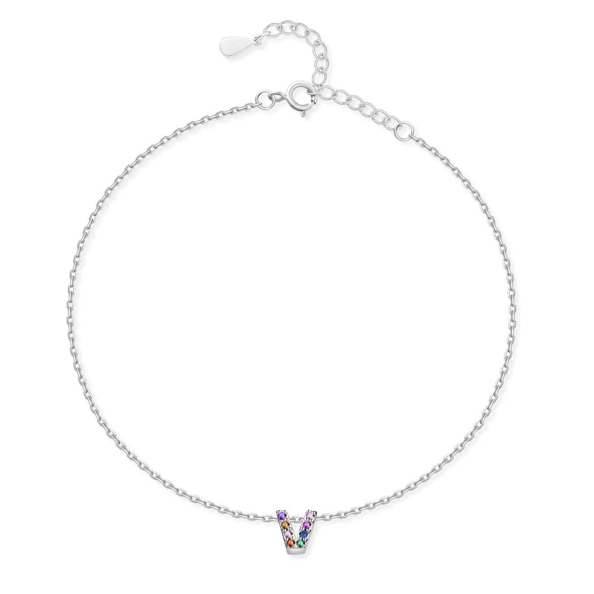 "Silver Initial" Anklet - Milas Jewels Shop