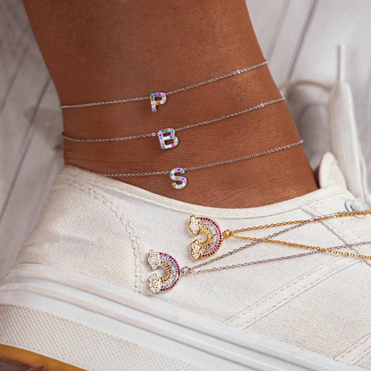 "Silver Initial" Anklet - Milas Jewels Shop