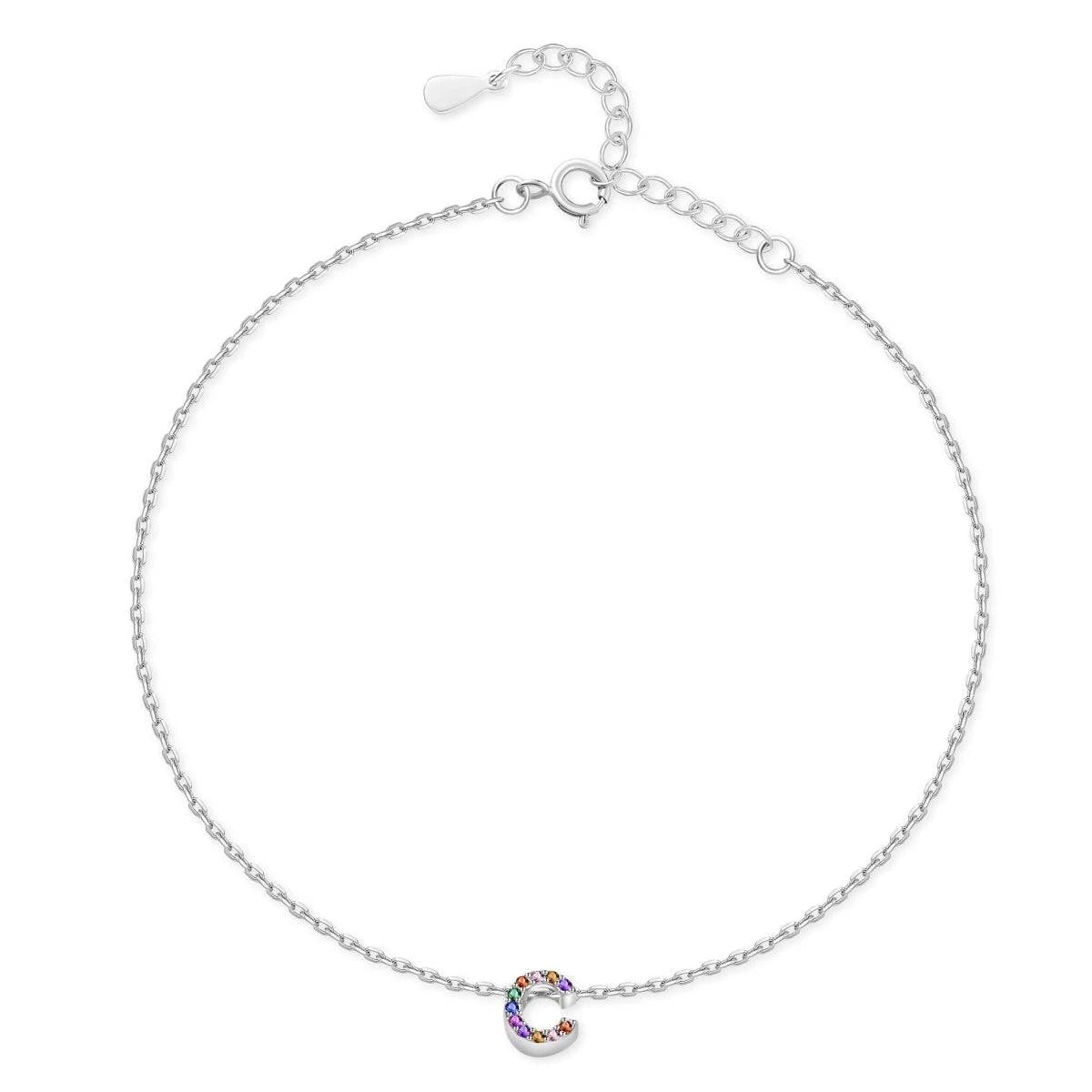 "Silver Initial" Anklet - Milas Jewels Shop