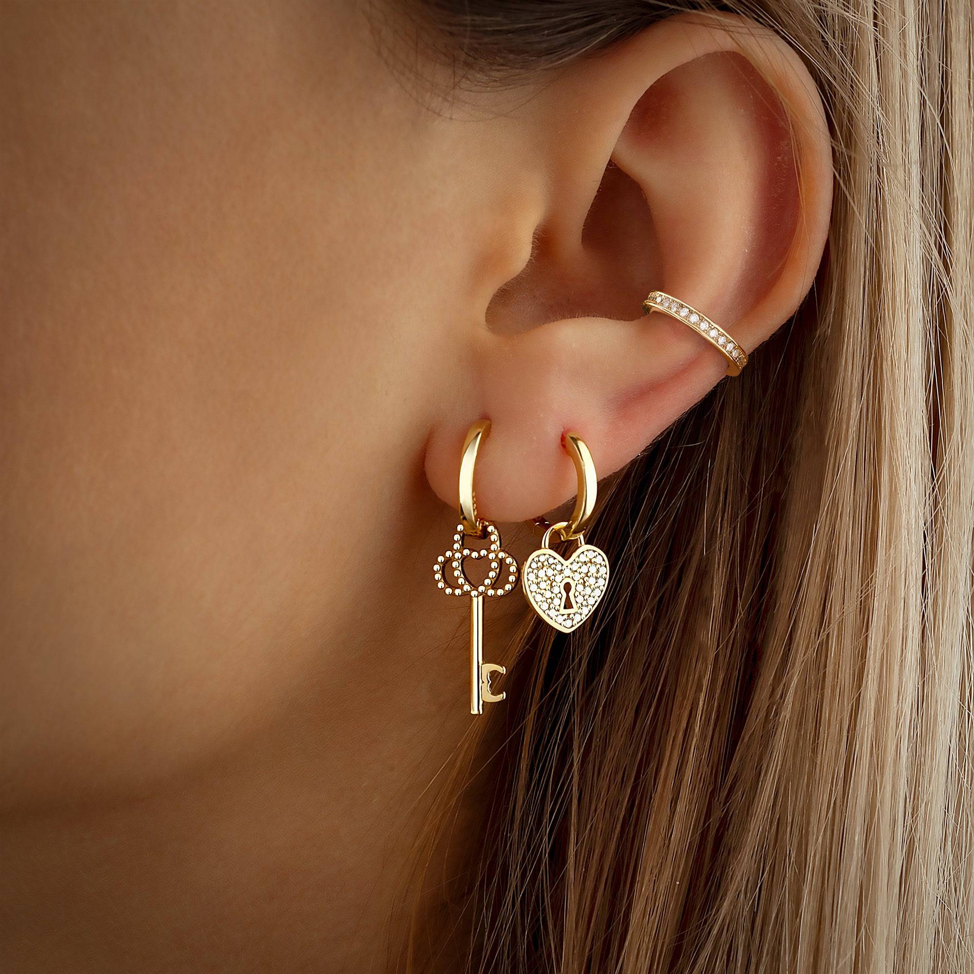 "Key & Heart" Earrings - Milas Jewels Shop