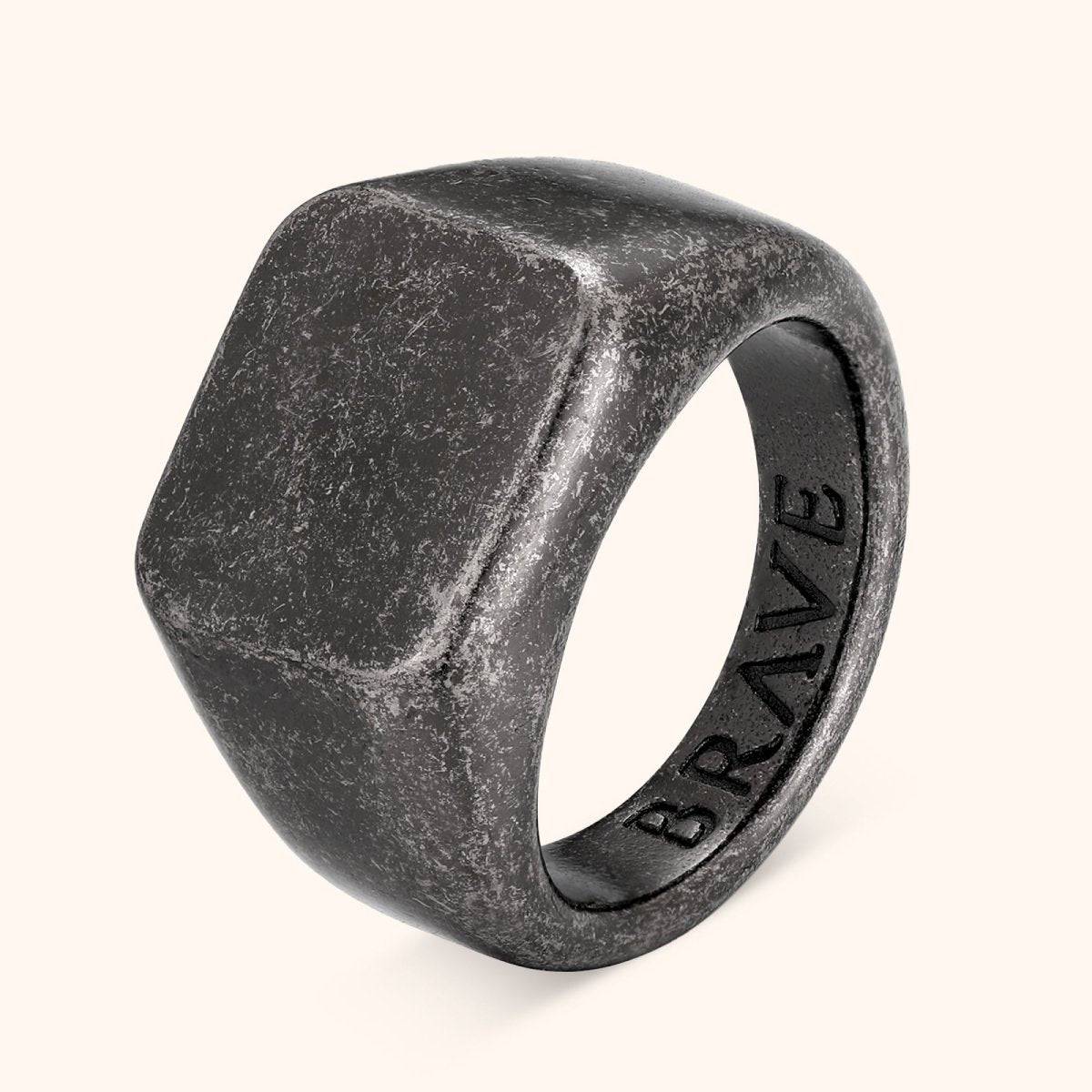 Square Stone BRAVE Men's Ring
