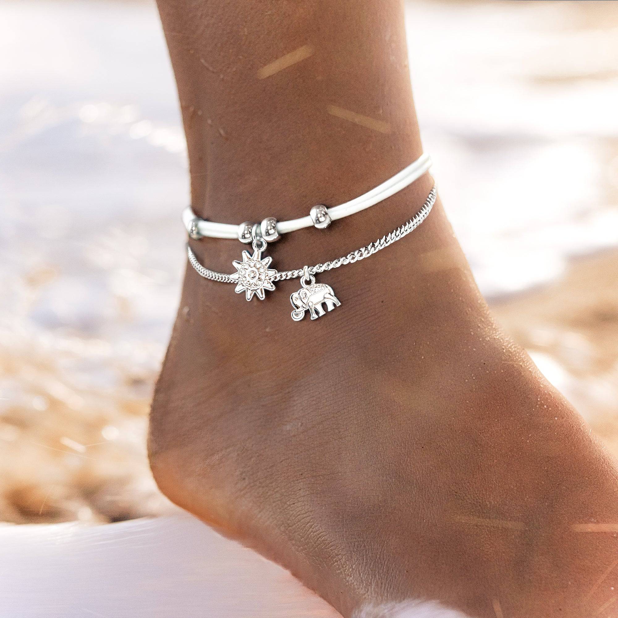 Elephant-Sun Anklet - Milas Jewels Shop