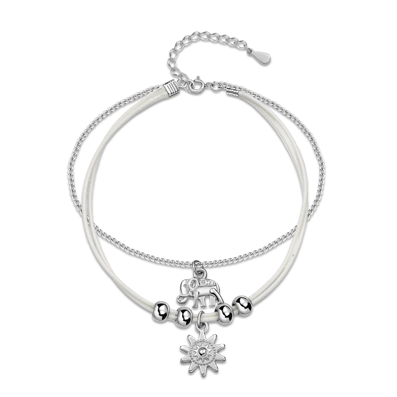 Elephant-Sun Anklet - Milas Jewels Shop