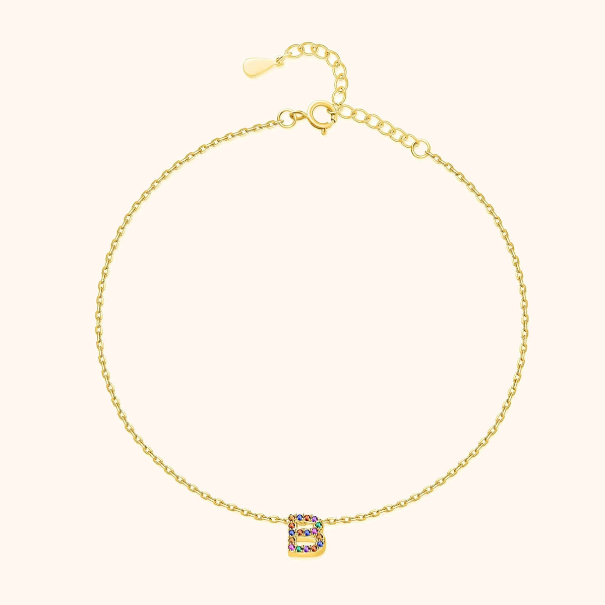 Irising Initial Anklet - Milas Jewels Shop
