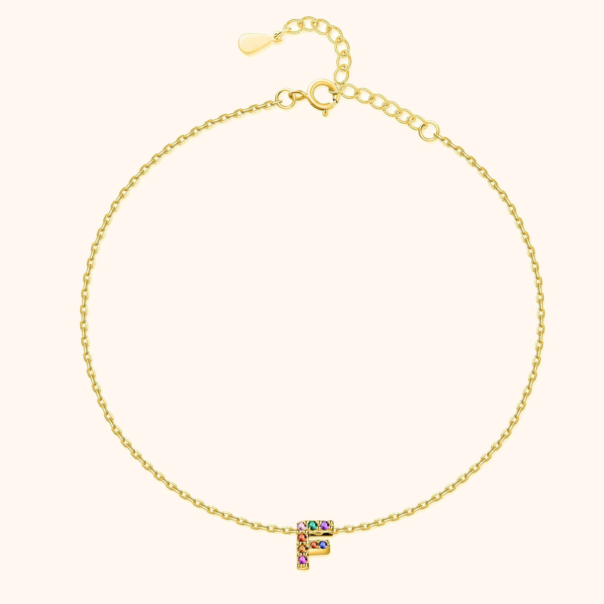 Irising Initial Anklet - Milas Jewels Shop