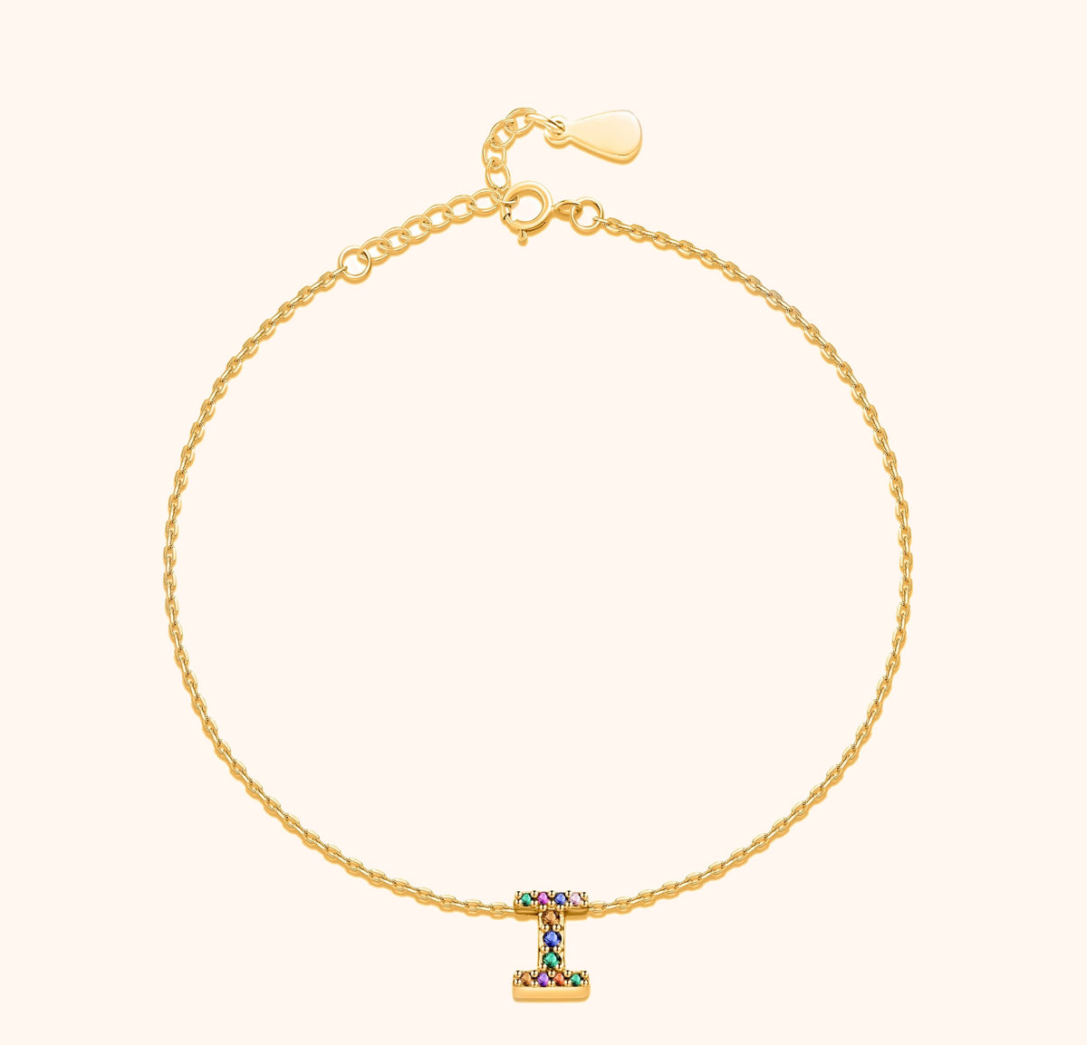 Irising Initial Anklet - Milas Jewels Shop