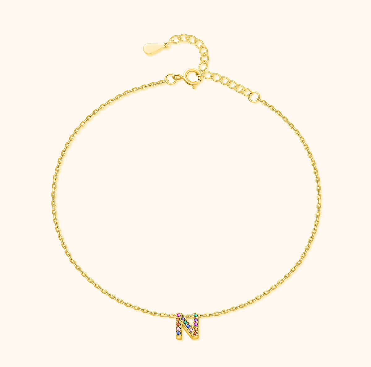 Irising Initial Anklet - Milas Jewels Shop
