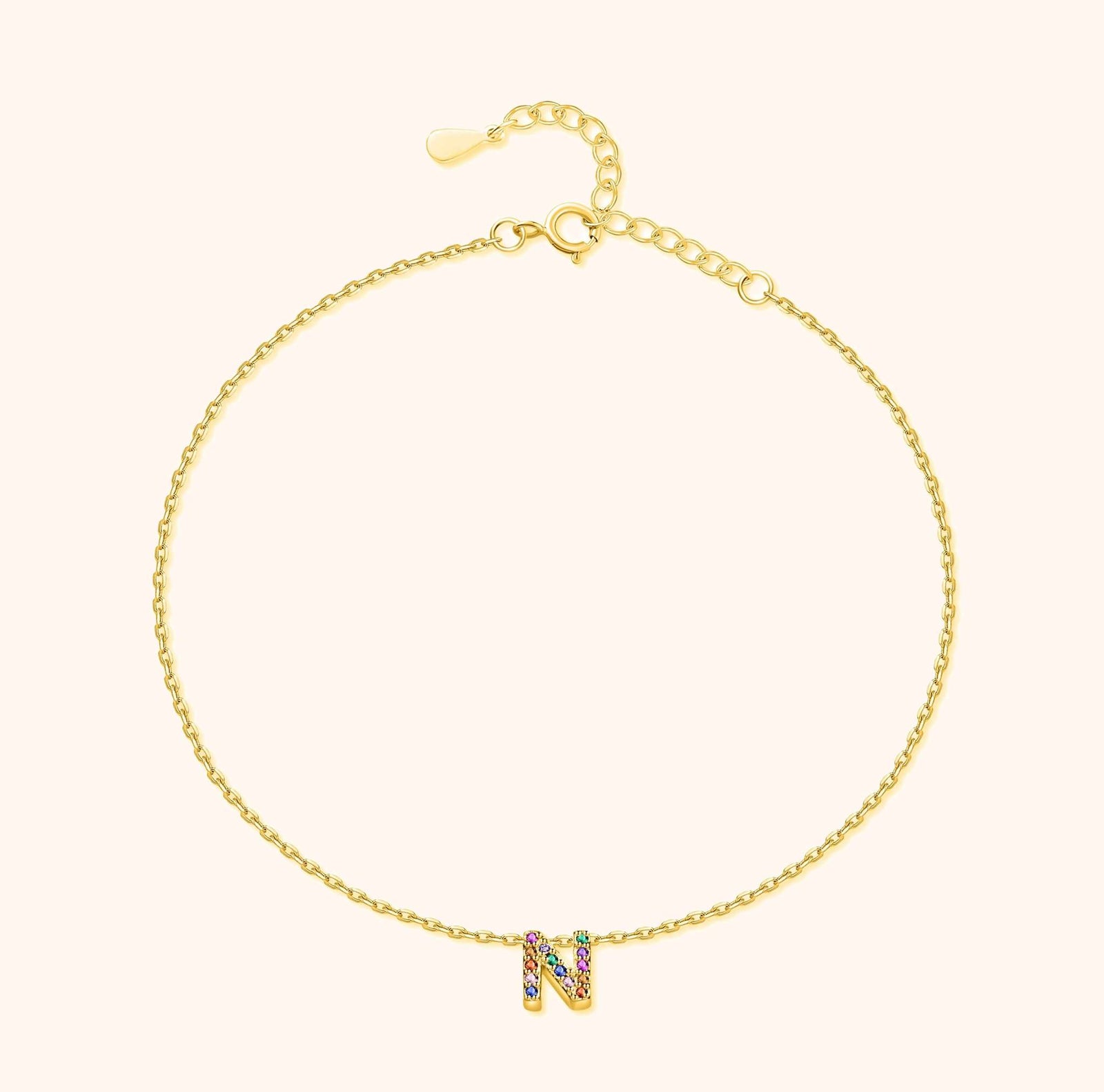 Irising Initial Anklet - Milas Jewels Shop