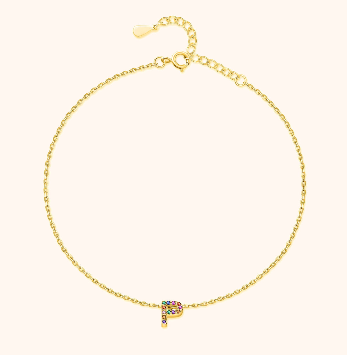 Irising Initial Anklet - Milas Jewels Shop