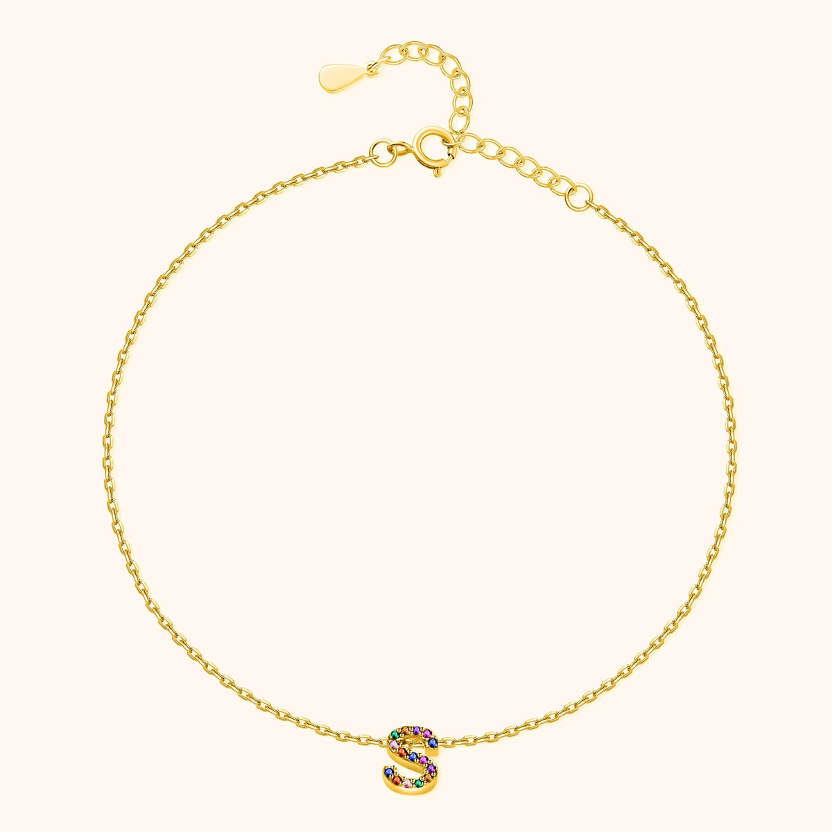 Irising Initial Anklet - Milas Jewels Shop