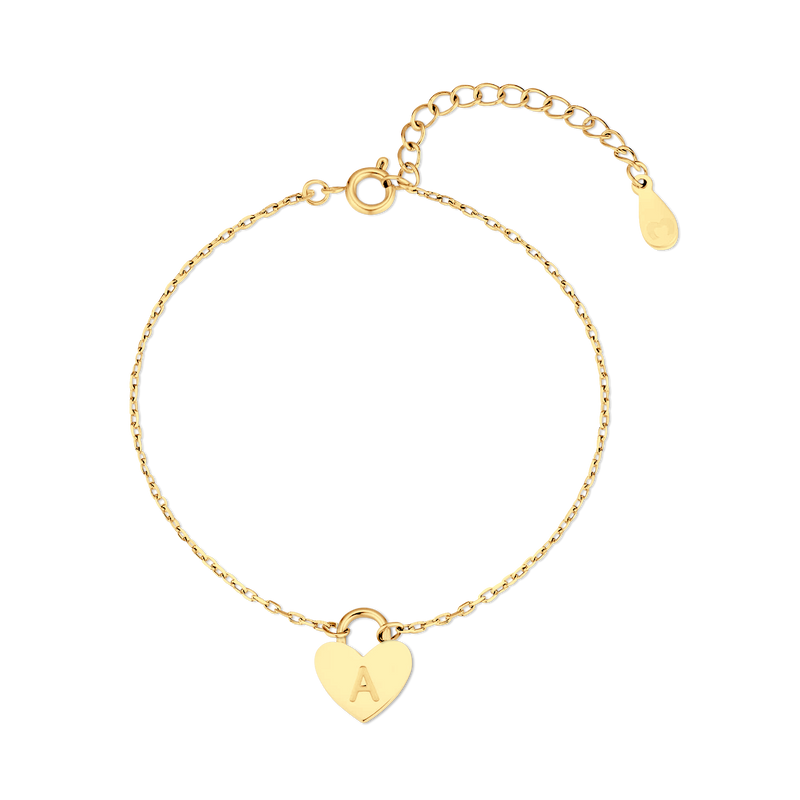 Initial Heart Bracelet - Milas Jewels Shop