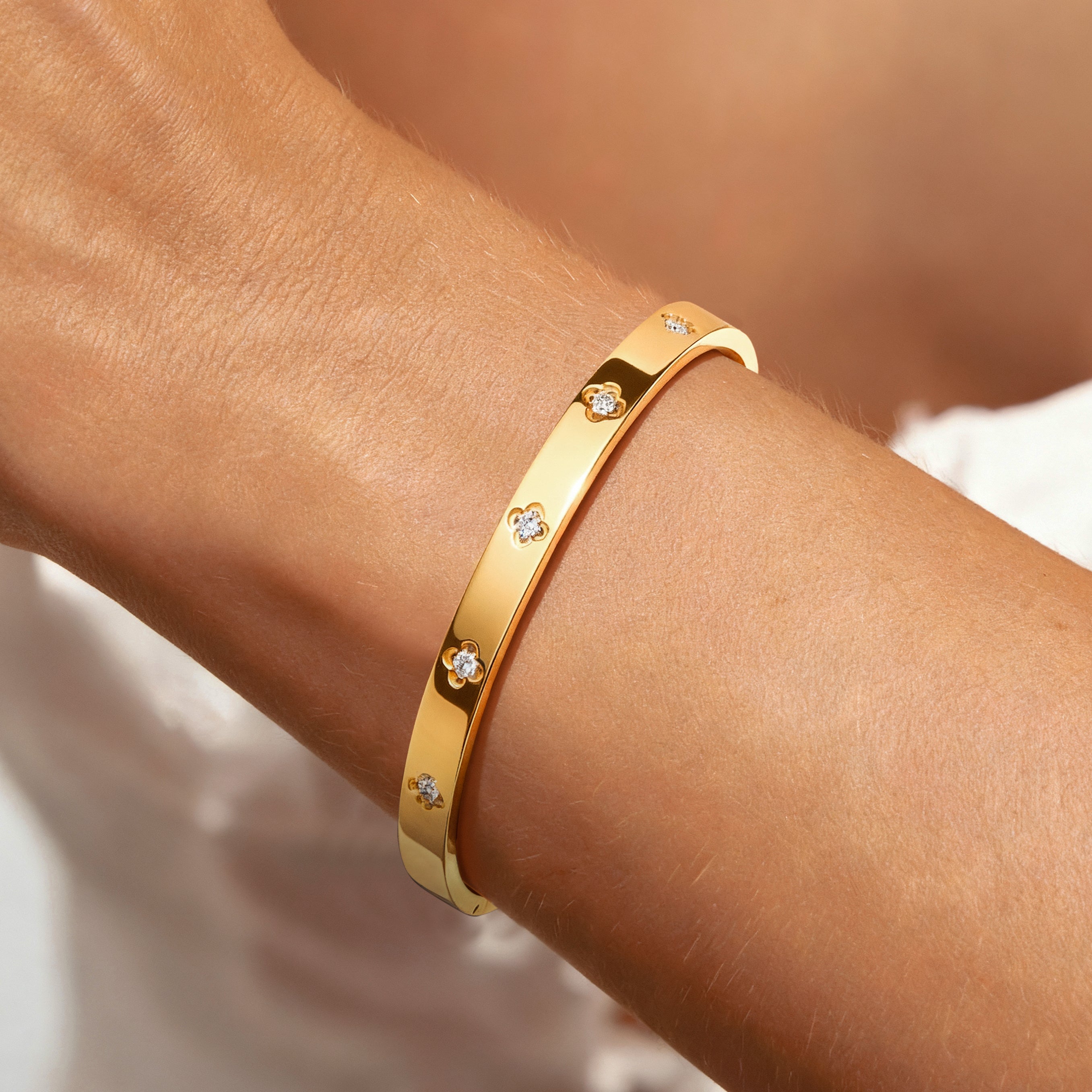 Camellia Cuff Bracelet - Milas Jewels Shop