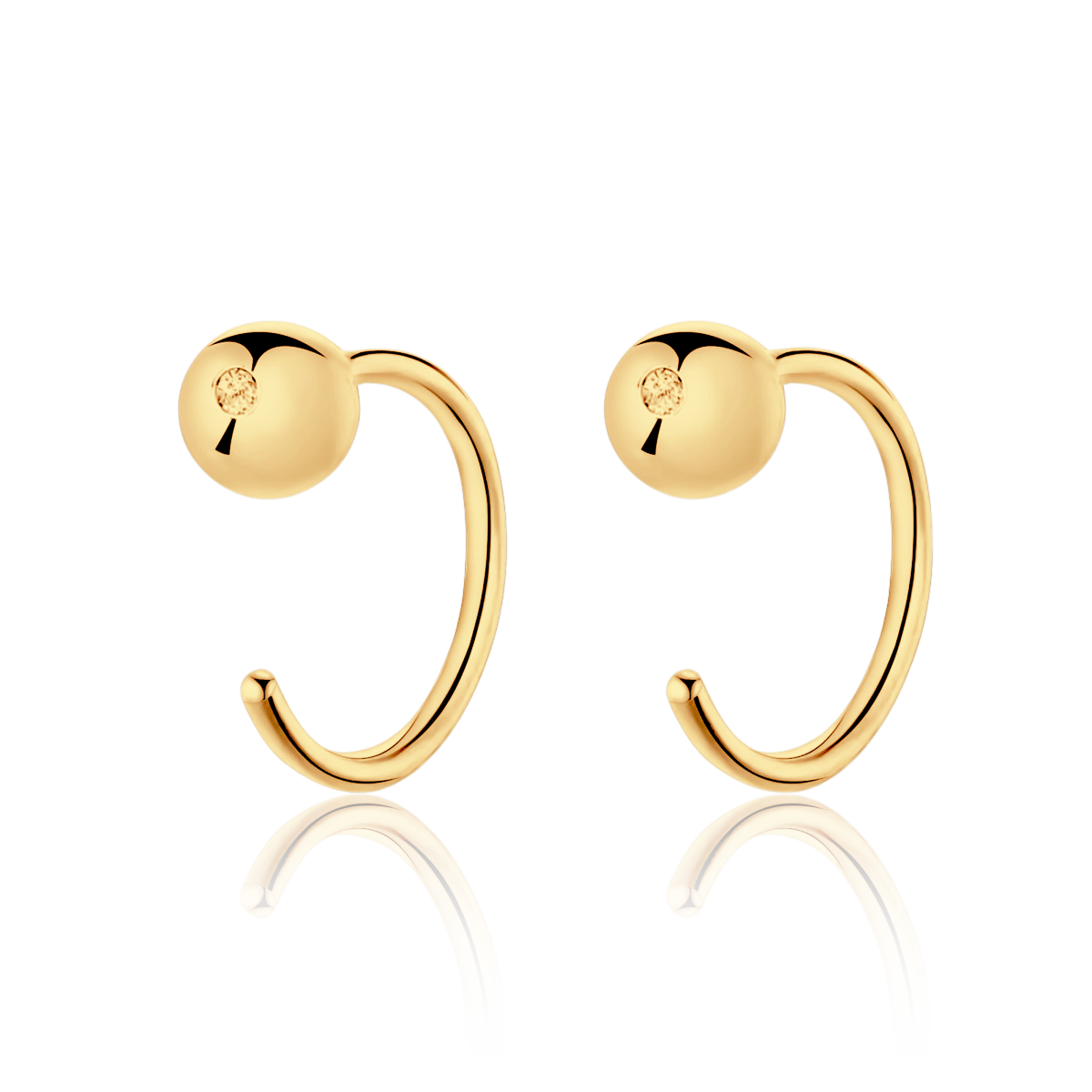 Half Ring Ball Earrings - Milas Jewels Shop
