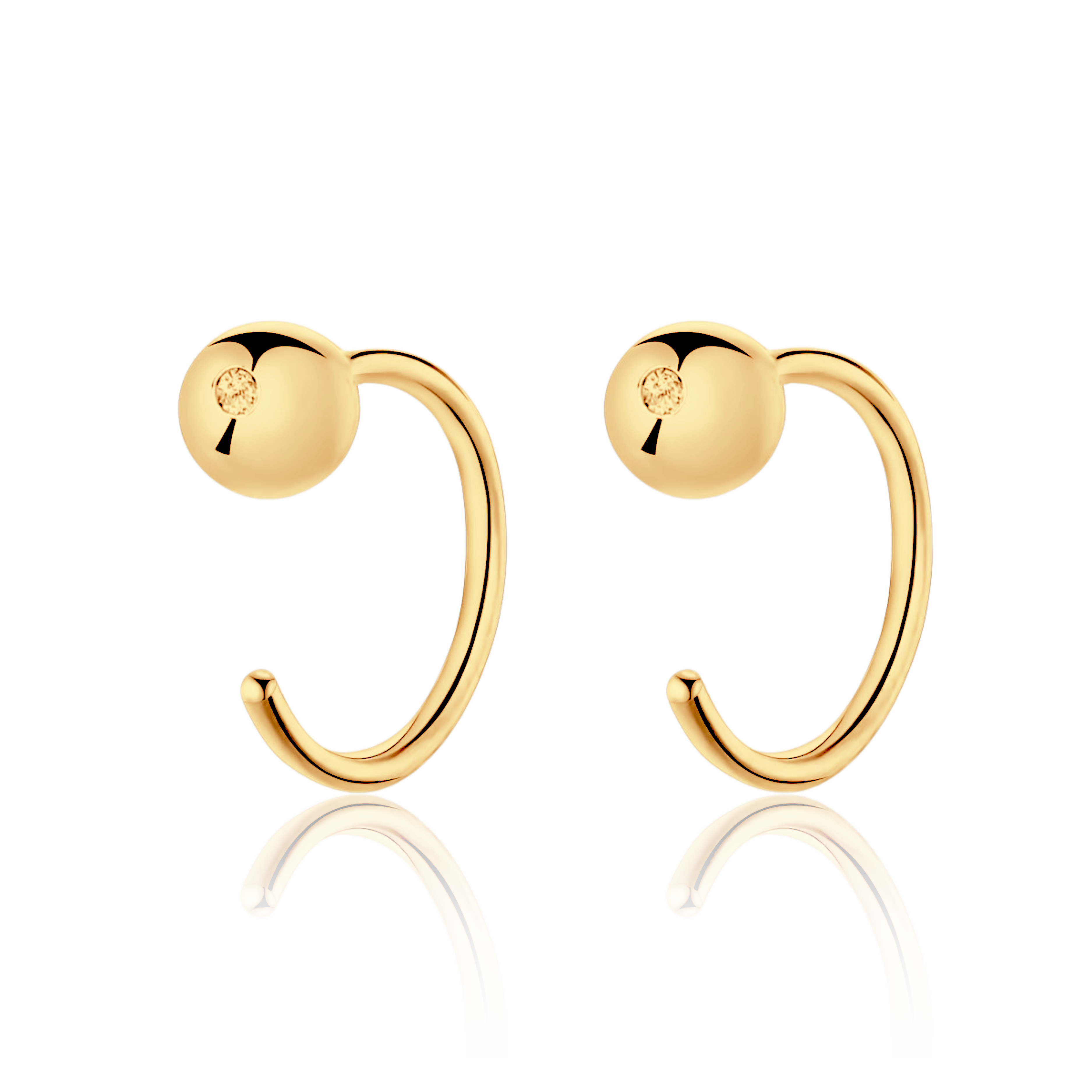 Half Ring Ball Earrings - Milas Jewels Shop