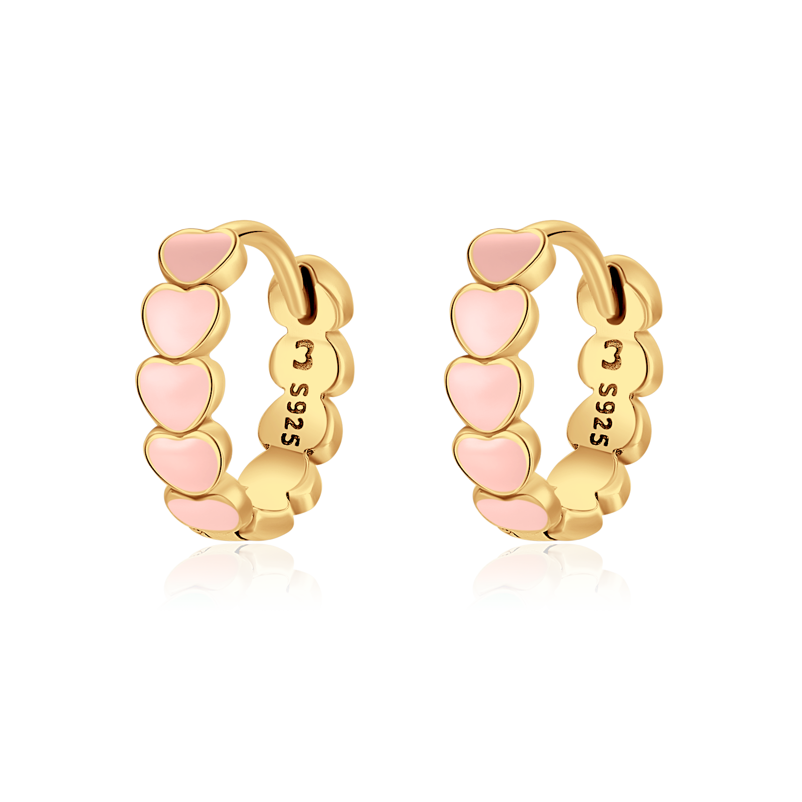 Pink Hearts Earrings