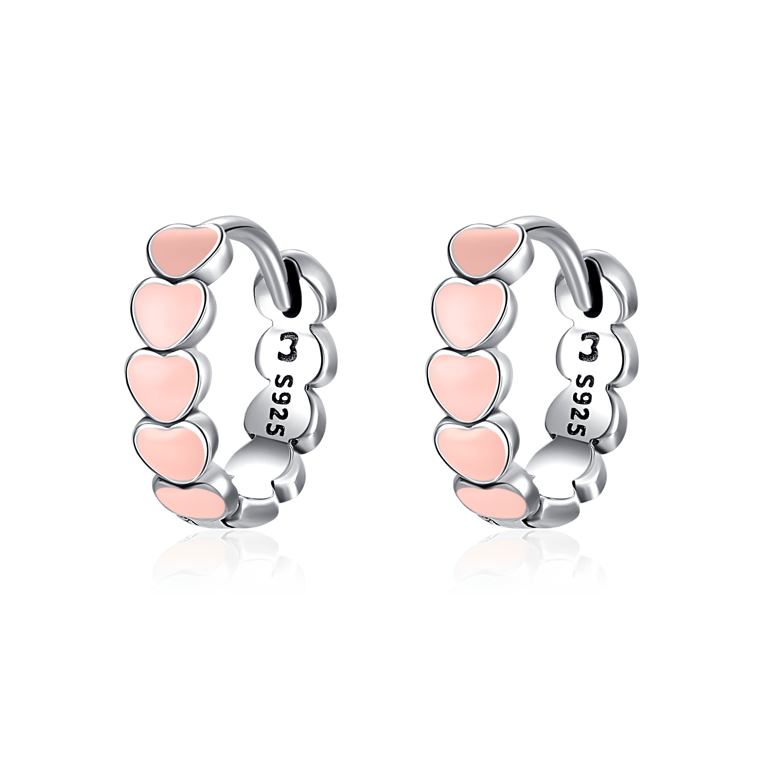 Pink Hearts Earrings