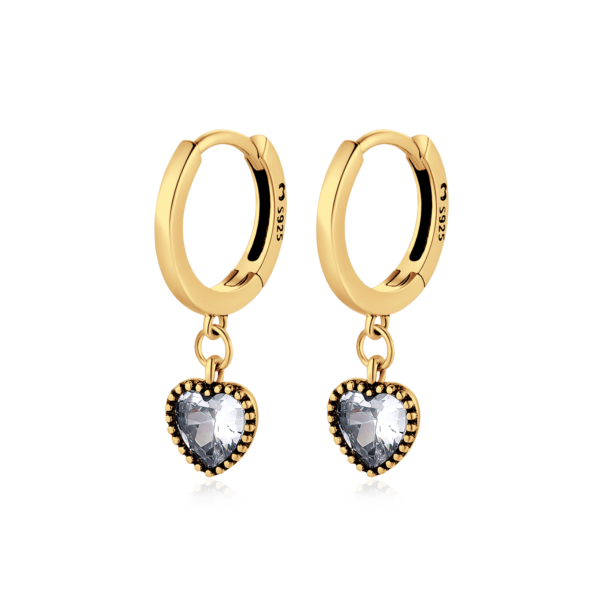 Crystal Heart Earrings - Milas Jewels Shop
