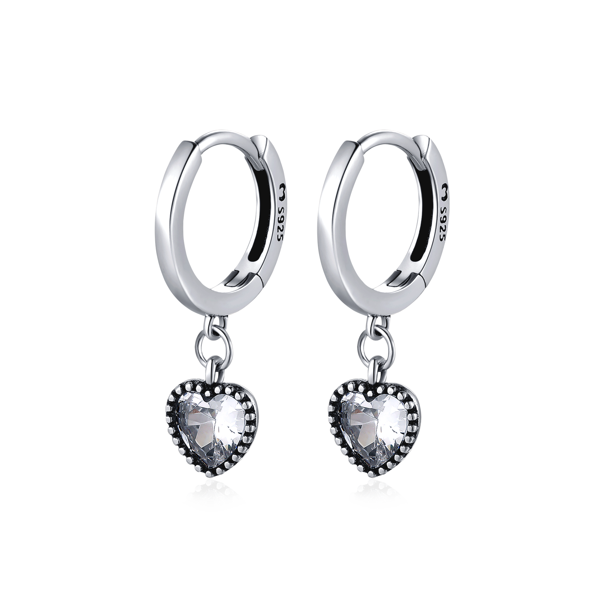 Crystal Heart Earrings - Milas Jewels Shop