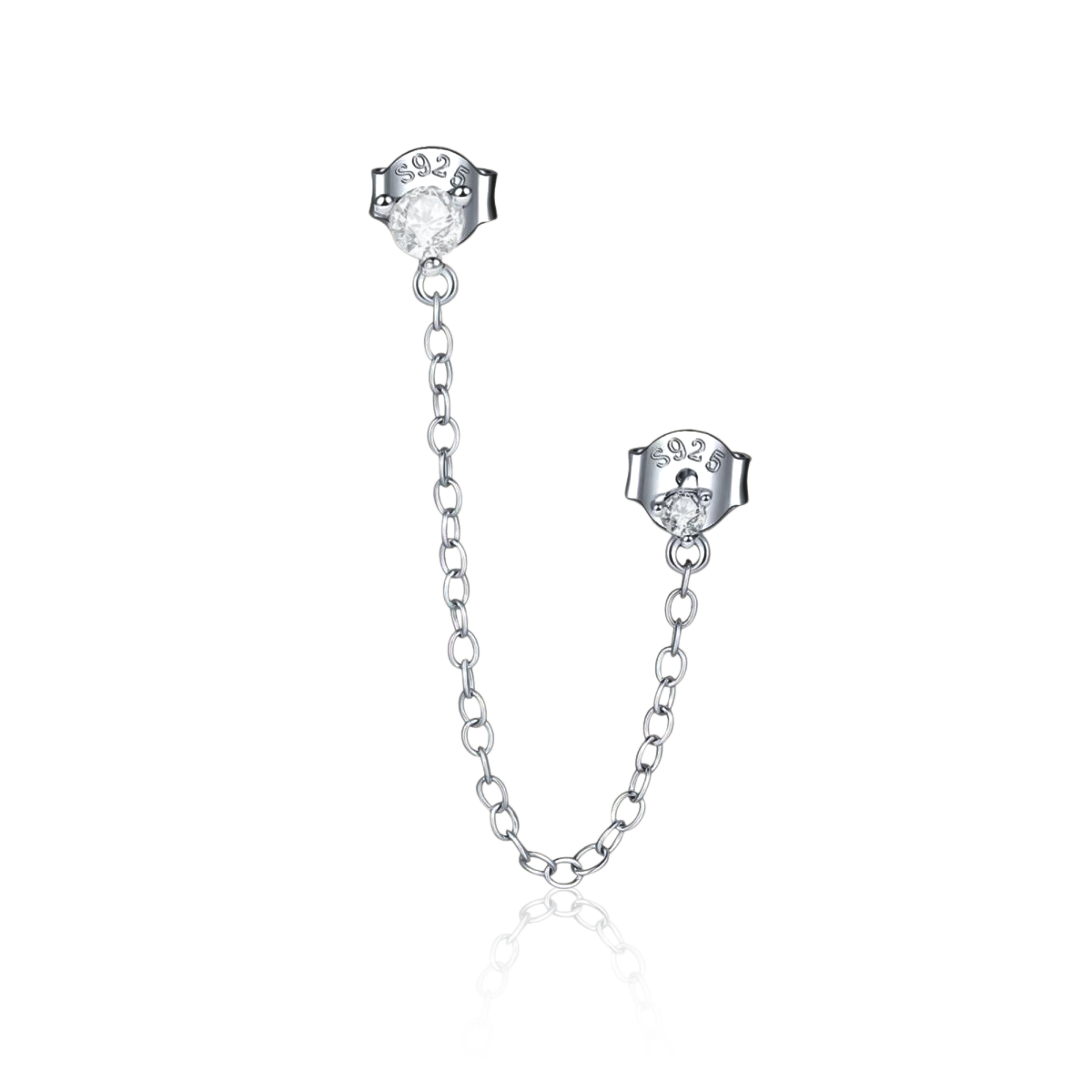 Chained Zirconia Earrings - Milas Jewels Shop