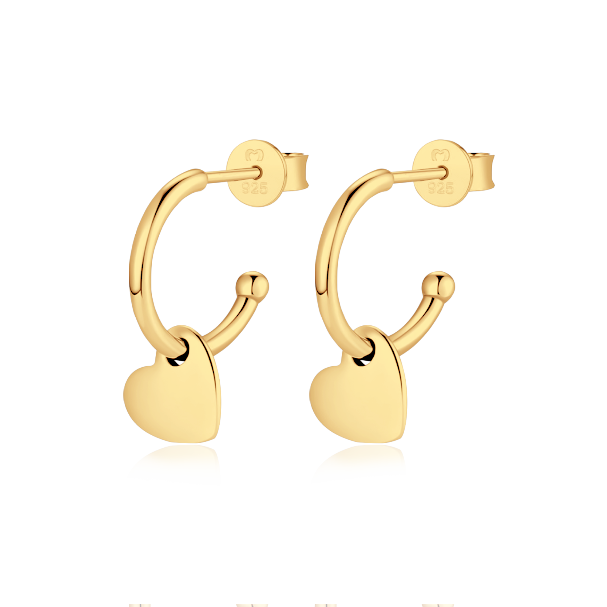 Half Ring Hearts Earrings