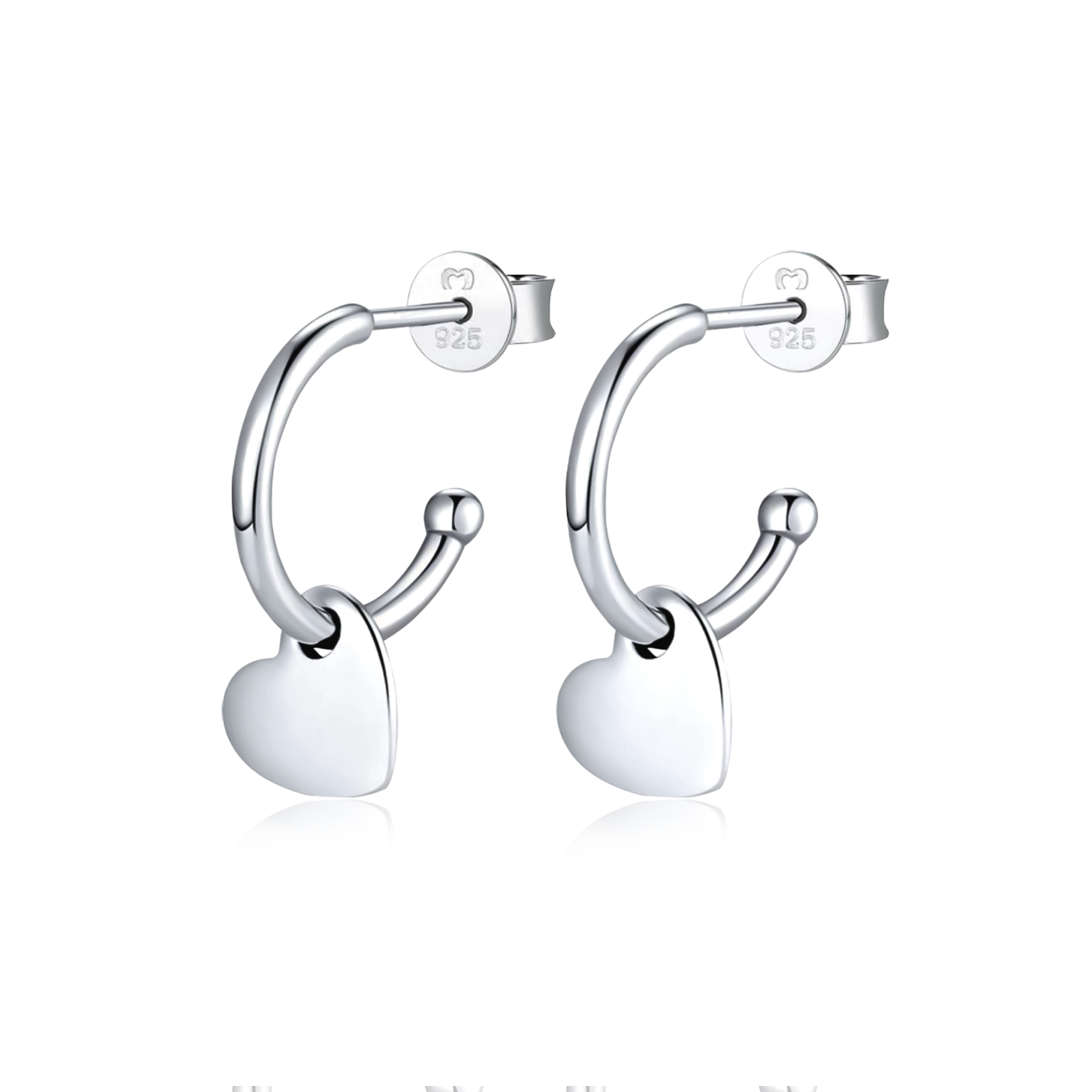 Half Ring Hearts Earrings