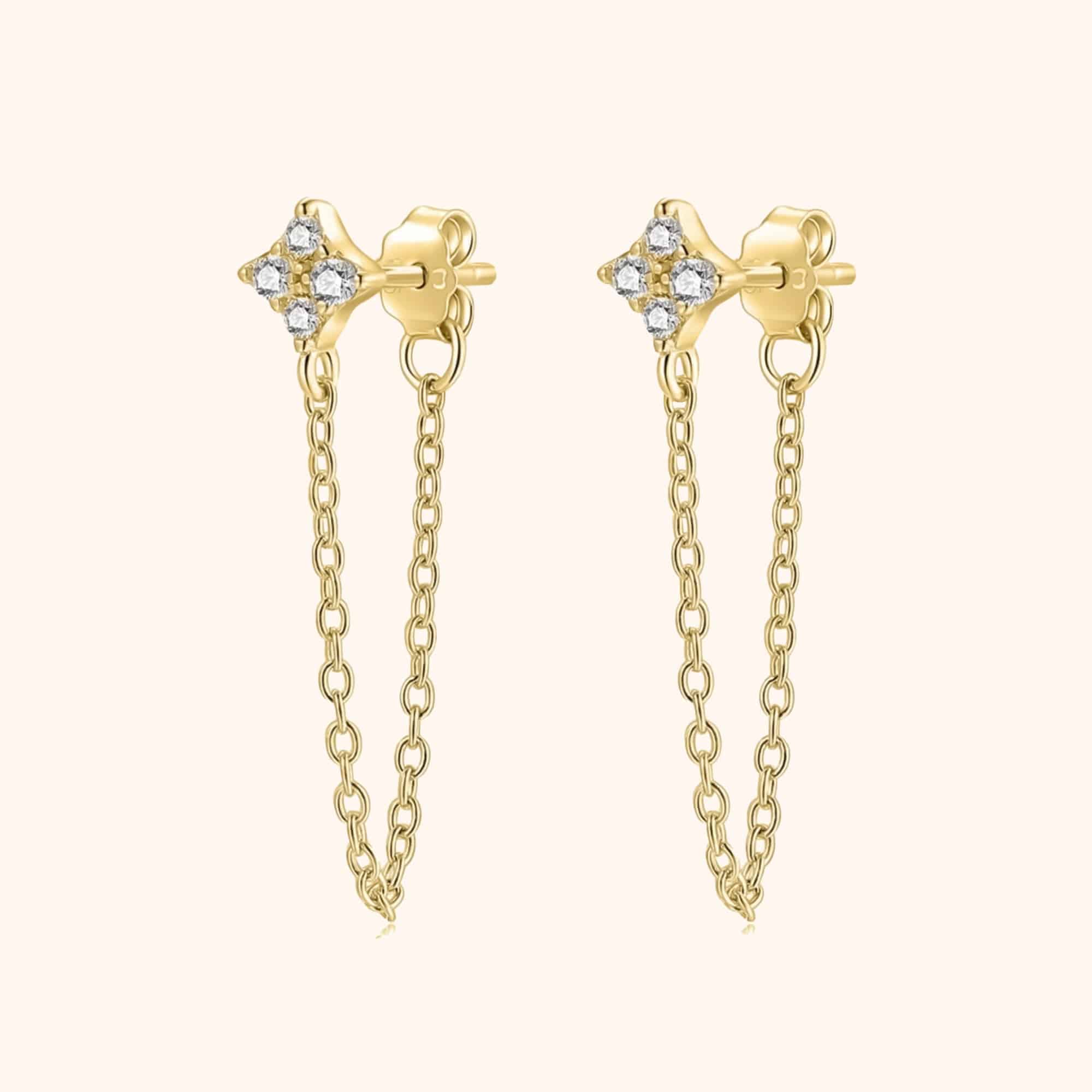 "Gemstone Chain" Earrings - Milas Jewels Shop