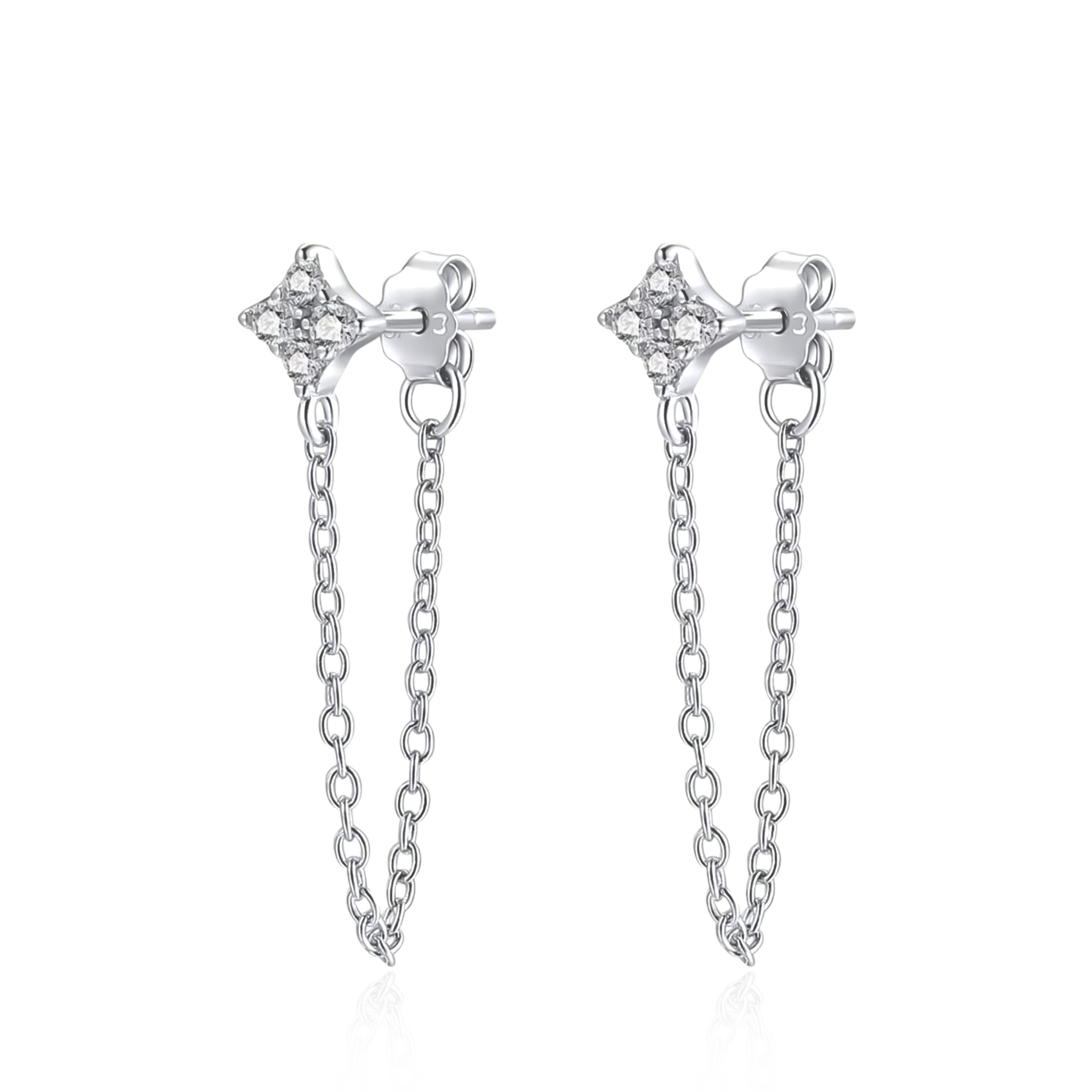 Gemstone Chain Earrings