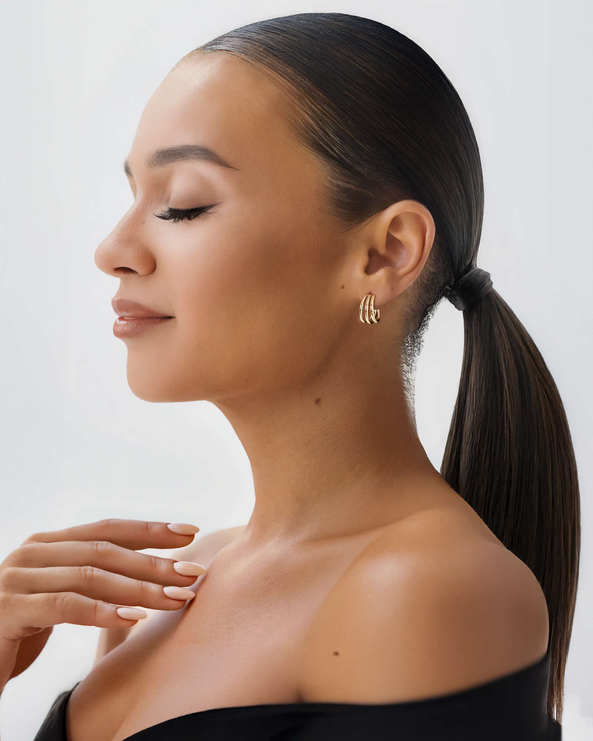 Half Ring Trinity Earrings - Milas Jewels Shop