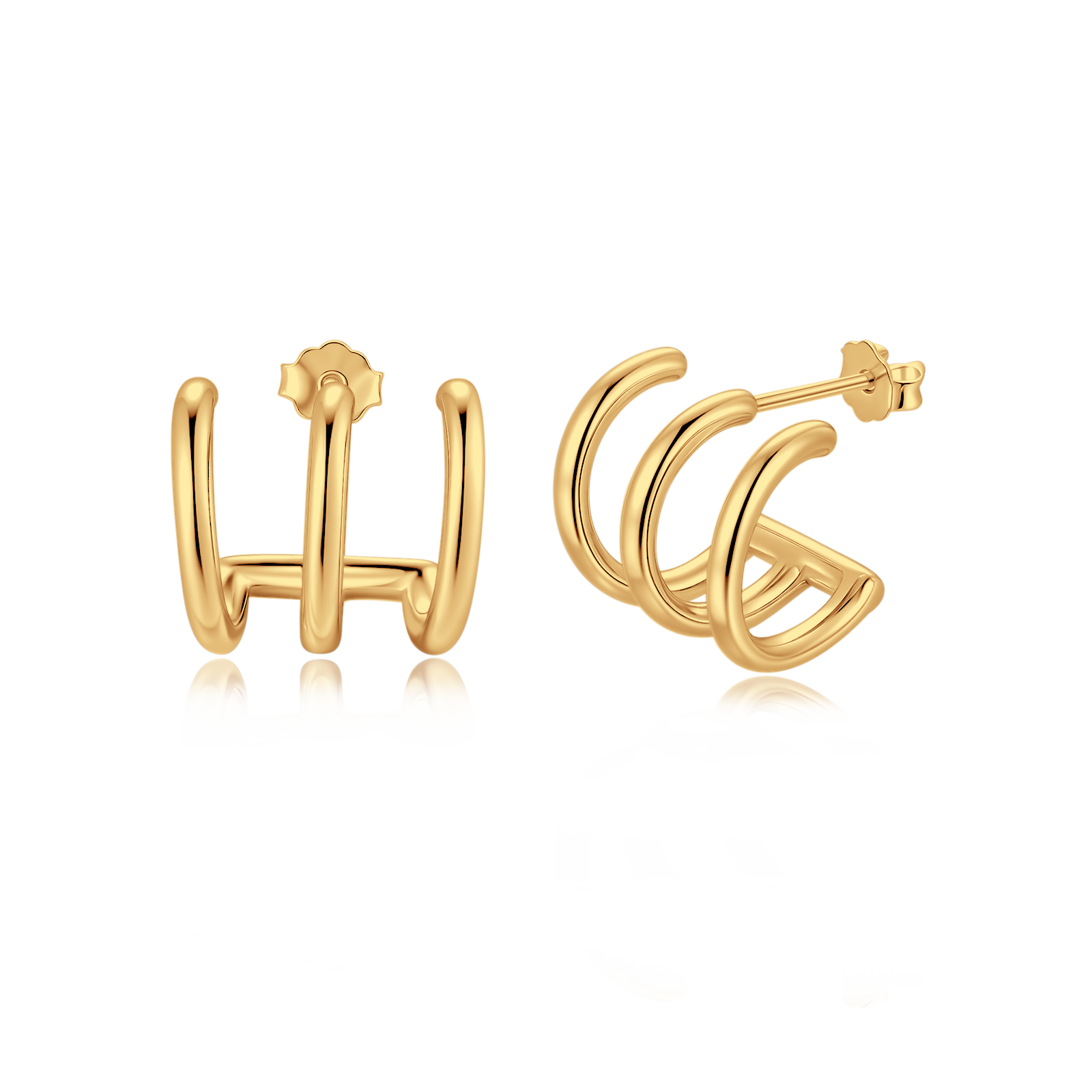 Half Ring Trident Earrings - Milas Jewels Shop