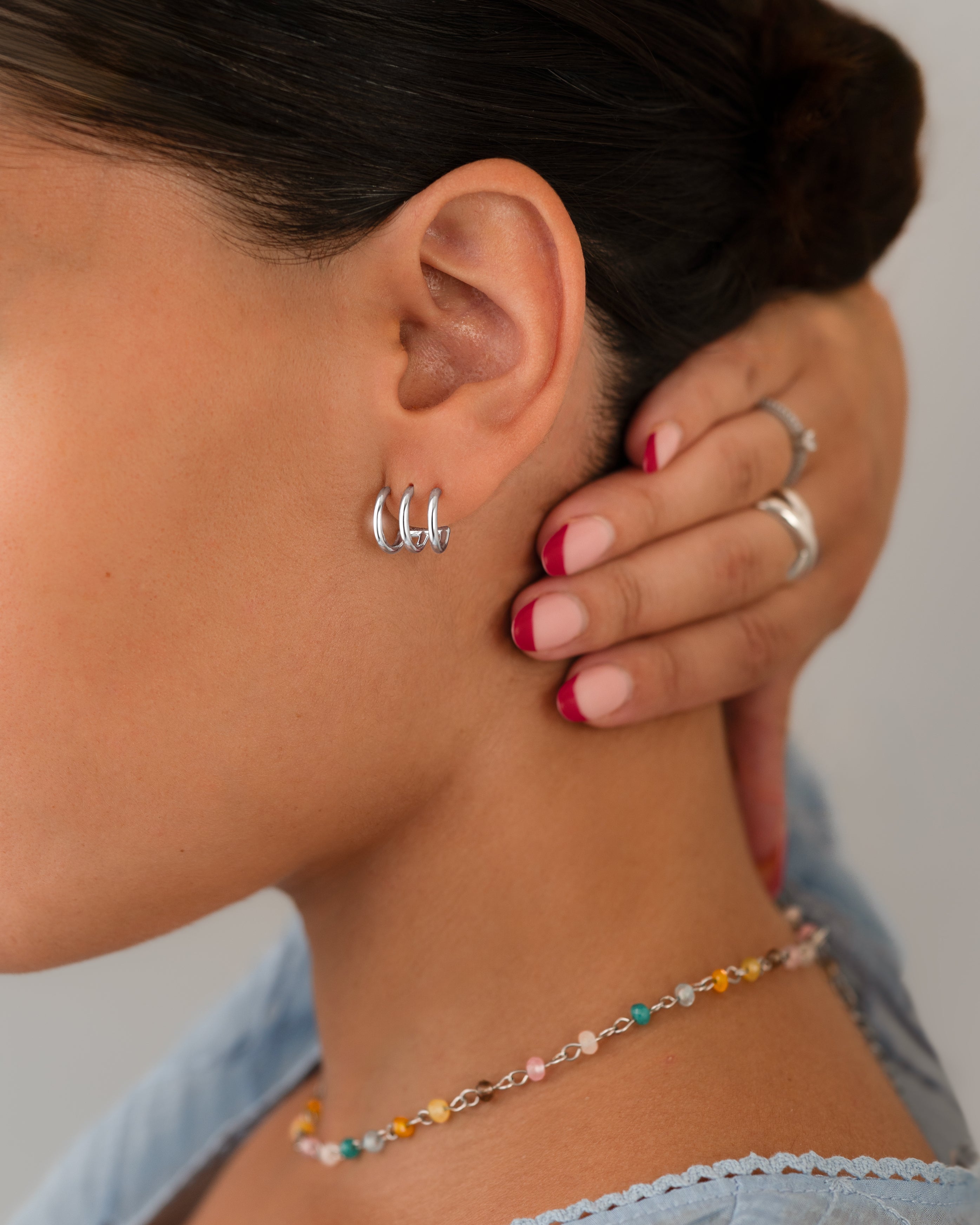 Half Ring Trident Earrings - Milas Jewels Shop