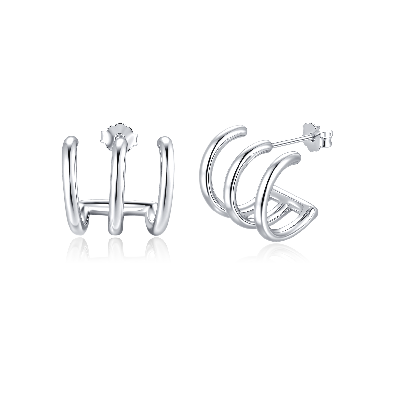 Half Ring Trident Earrings - Milas Jewels Shop