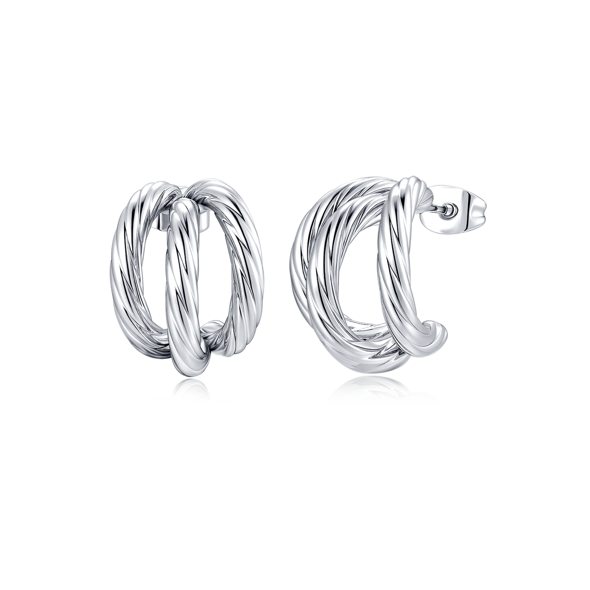 Half Ring Trije Earrings - Milas Jewels Shop