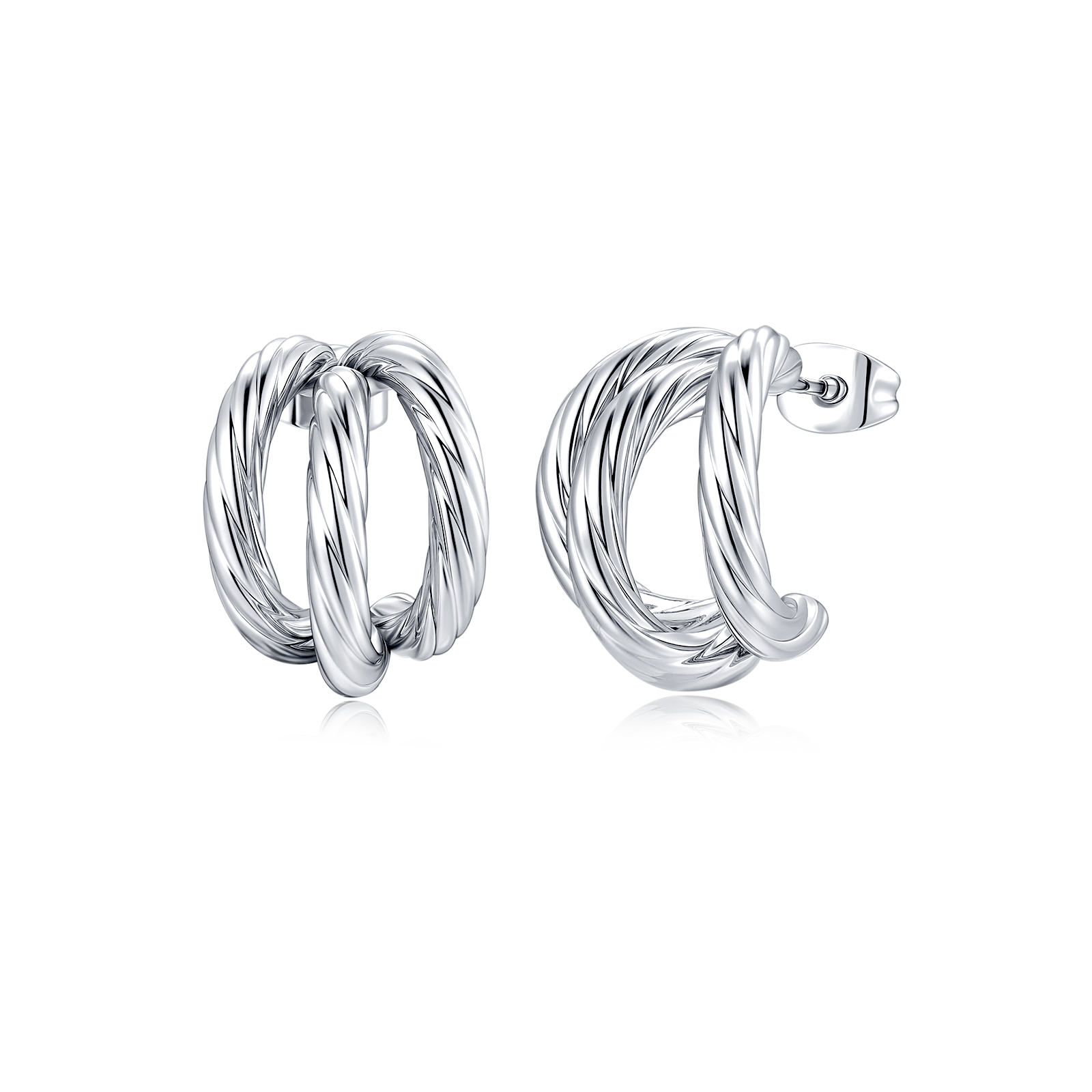 Half Ring Trije Earrings - Milas Jewels Shop