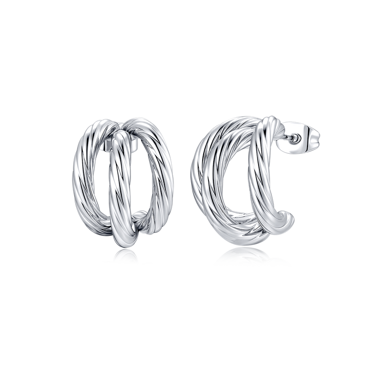 Half Ring Trije Earrings - Milas Jewels Shop
