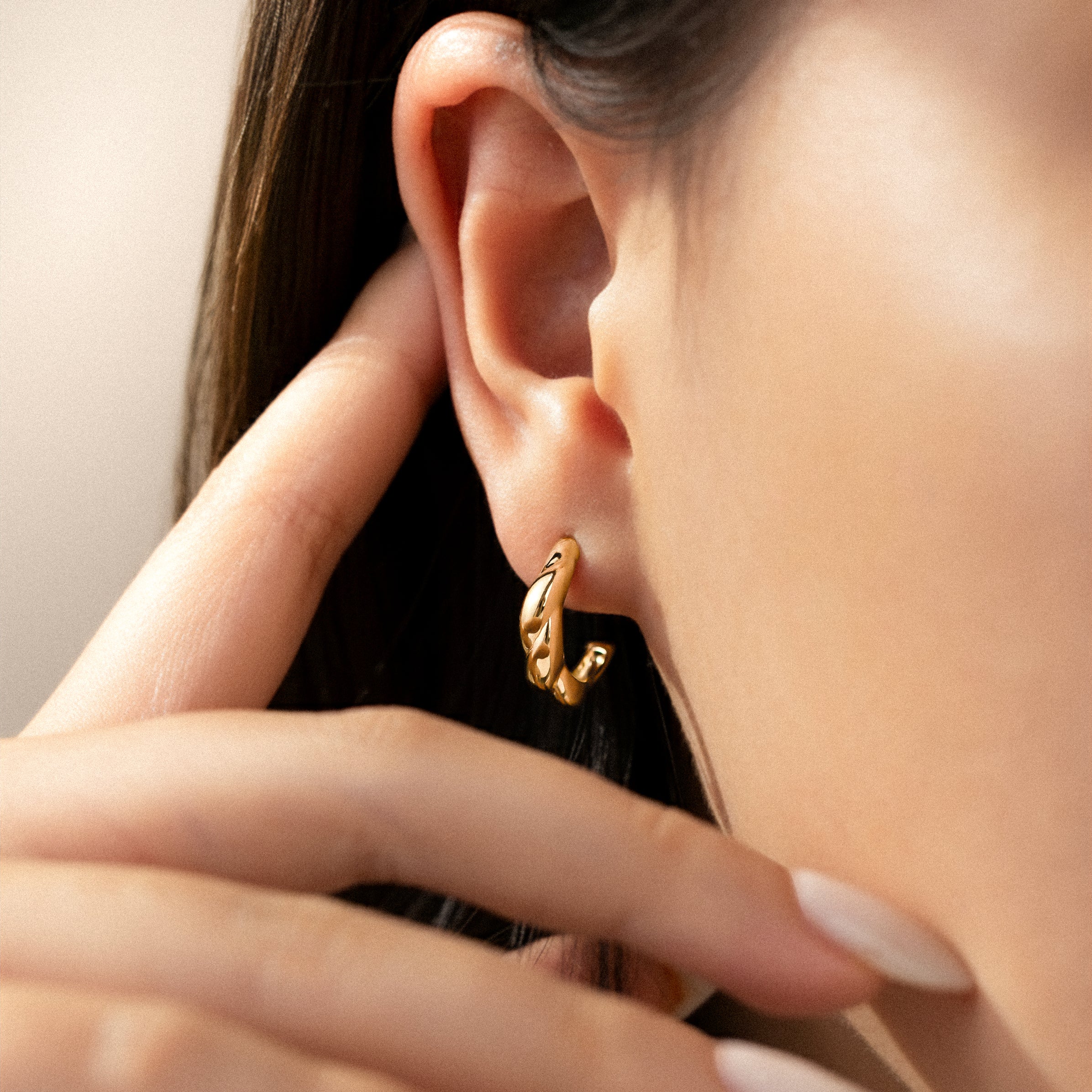 Half Ring Relief Earrings - Milas Jewels Shop